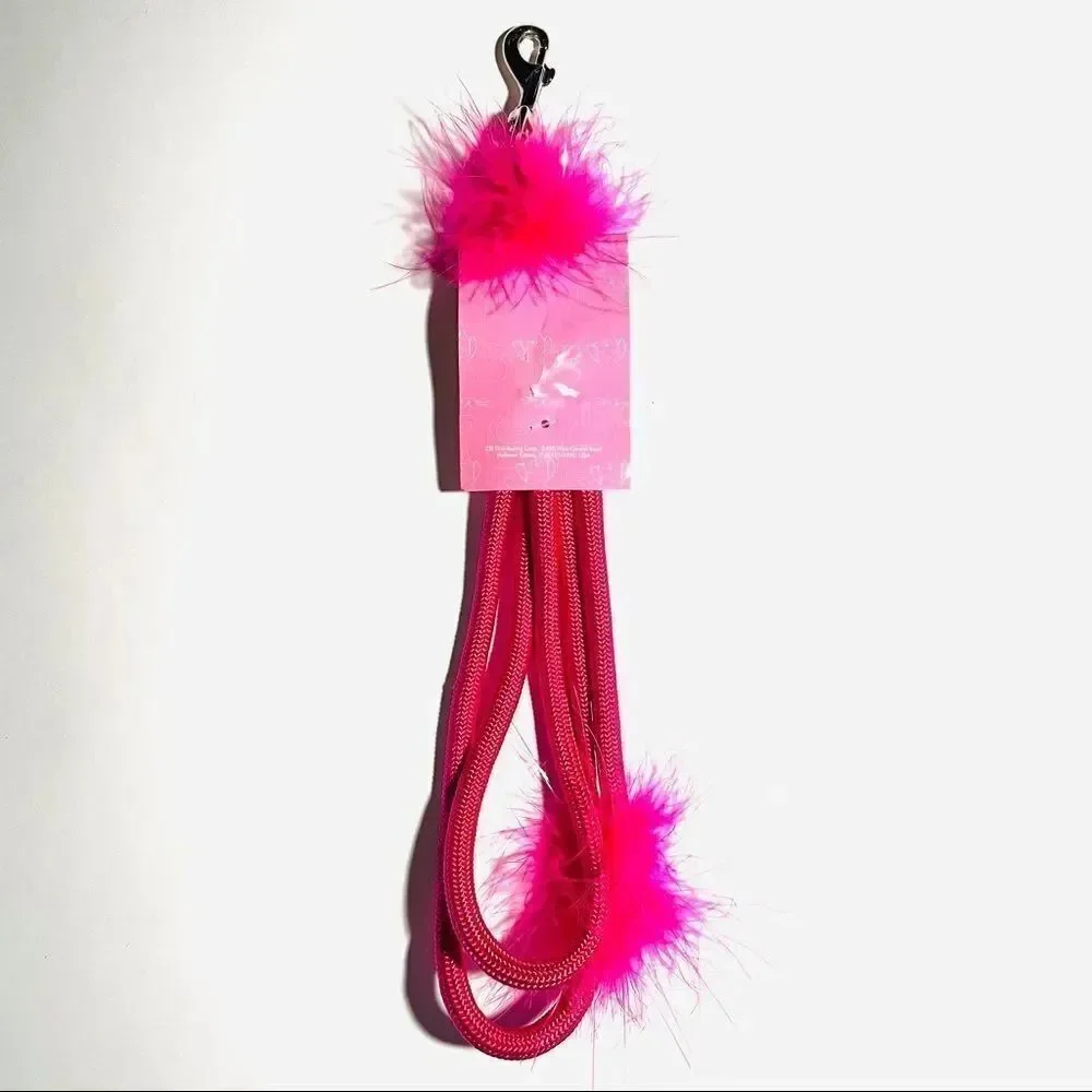 NWT Gorgeous Vintage Y2K Claire’s Pet Shop Pink Feathers Dog 49” Leash